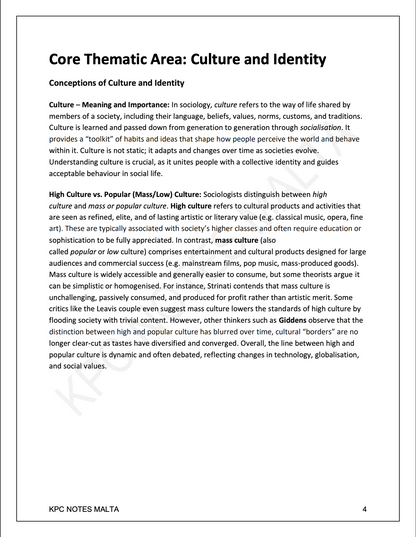 Sociology A-Level | Full Syllabus Notes | 2026.