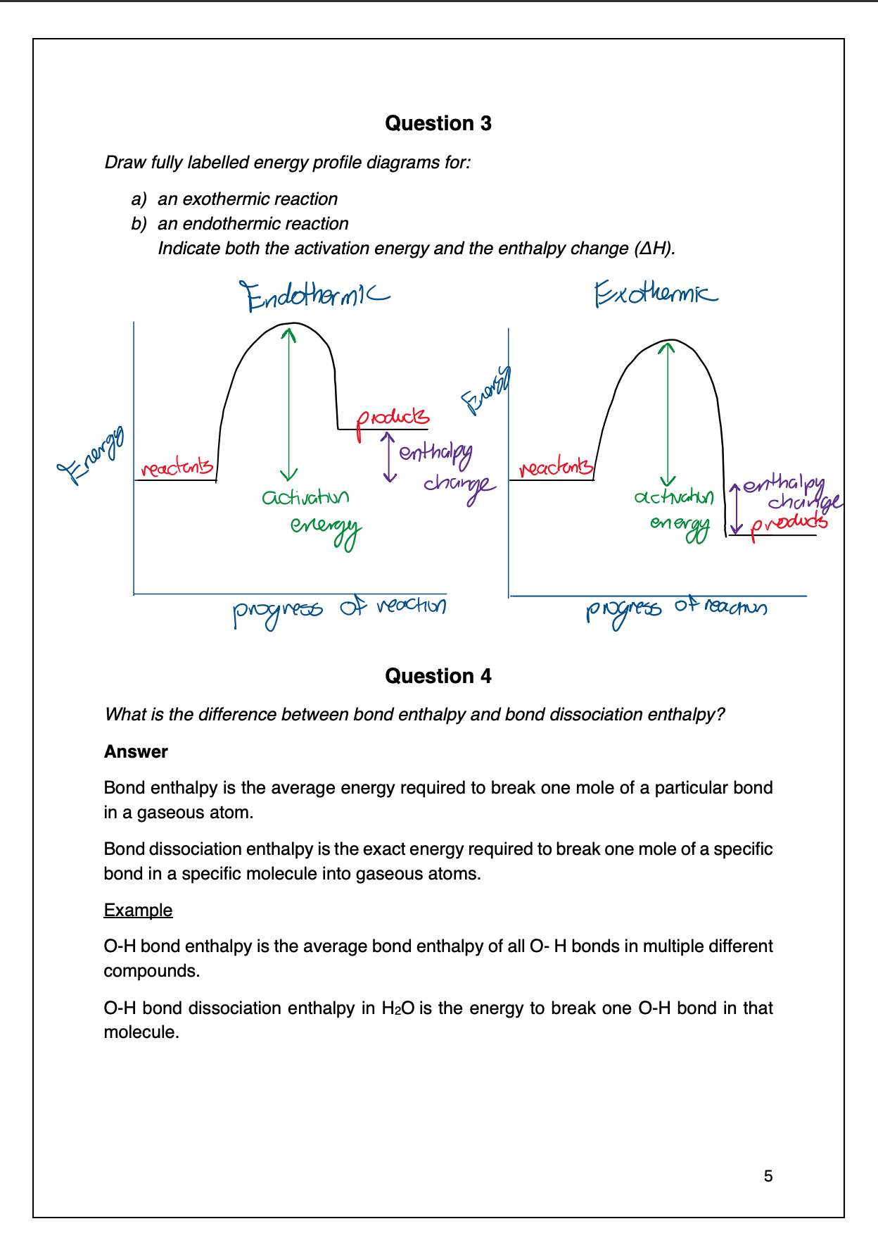 Chemistry A-Level Model Answers | Physical Chemistry