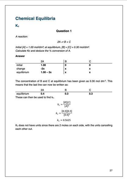 Chemistry A-Level Model Answers | Physical Chemistry