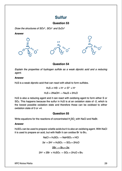 Chemistry A-Level Model Answers | Inorganic Chemistry