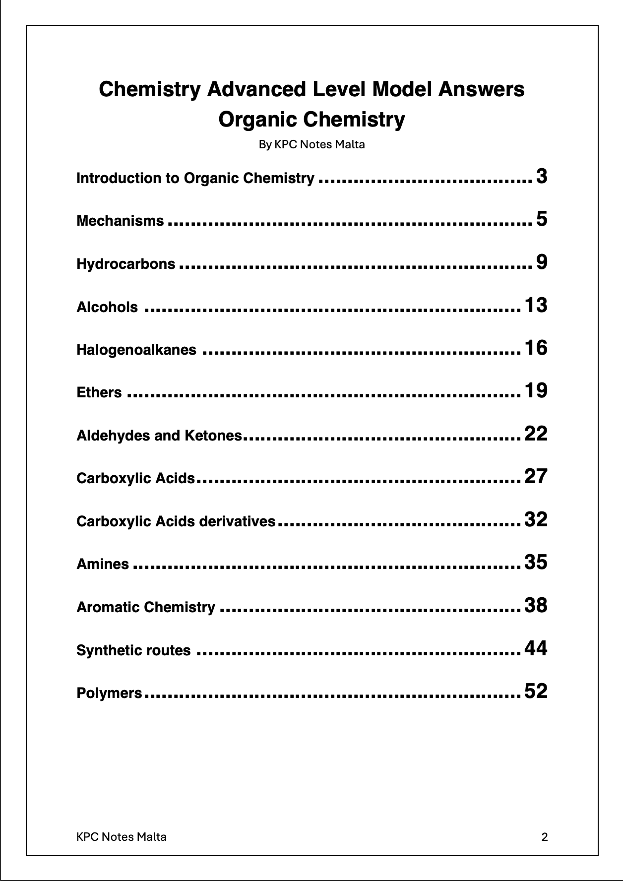 Chemistry A-Level All Model Answers