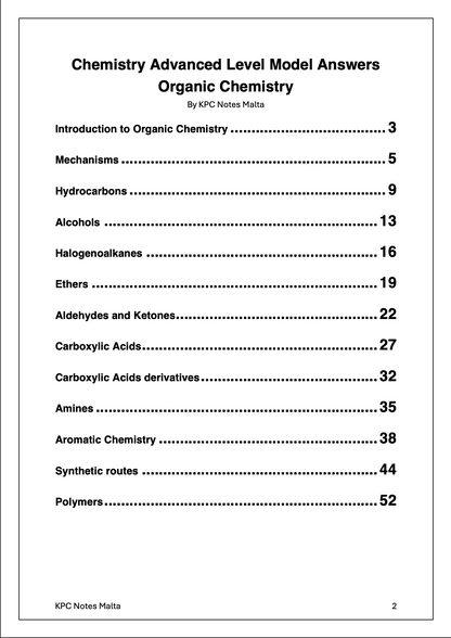 Chemistry A-Level All Model Answers