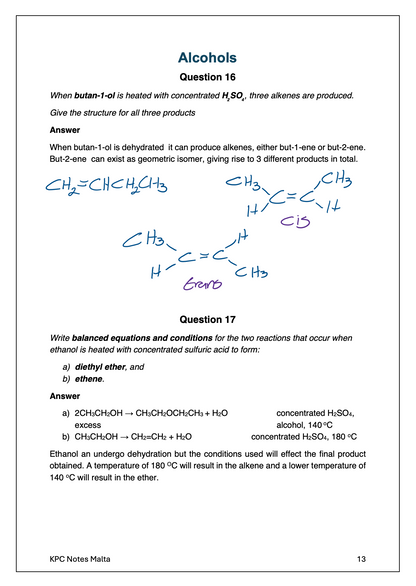 Chemistry A-Level All Model Answers