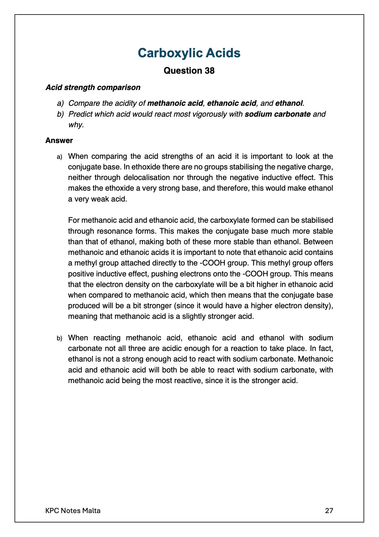 Chemistry A-Level All Model Answers