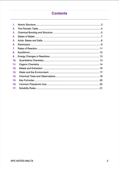 ⭐ O-Level Chemistry | Quick Review Booklet