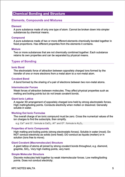 ⭐ O-Level Chemistry | Quick Review Booklet