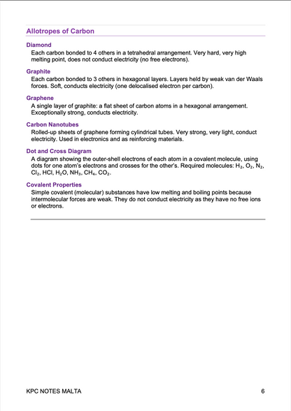 ⭐ O-Level Chemistry | Quick Review Booklet