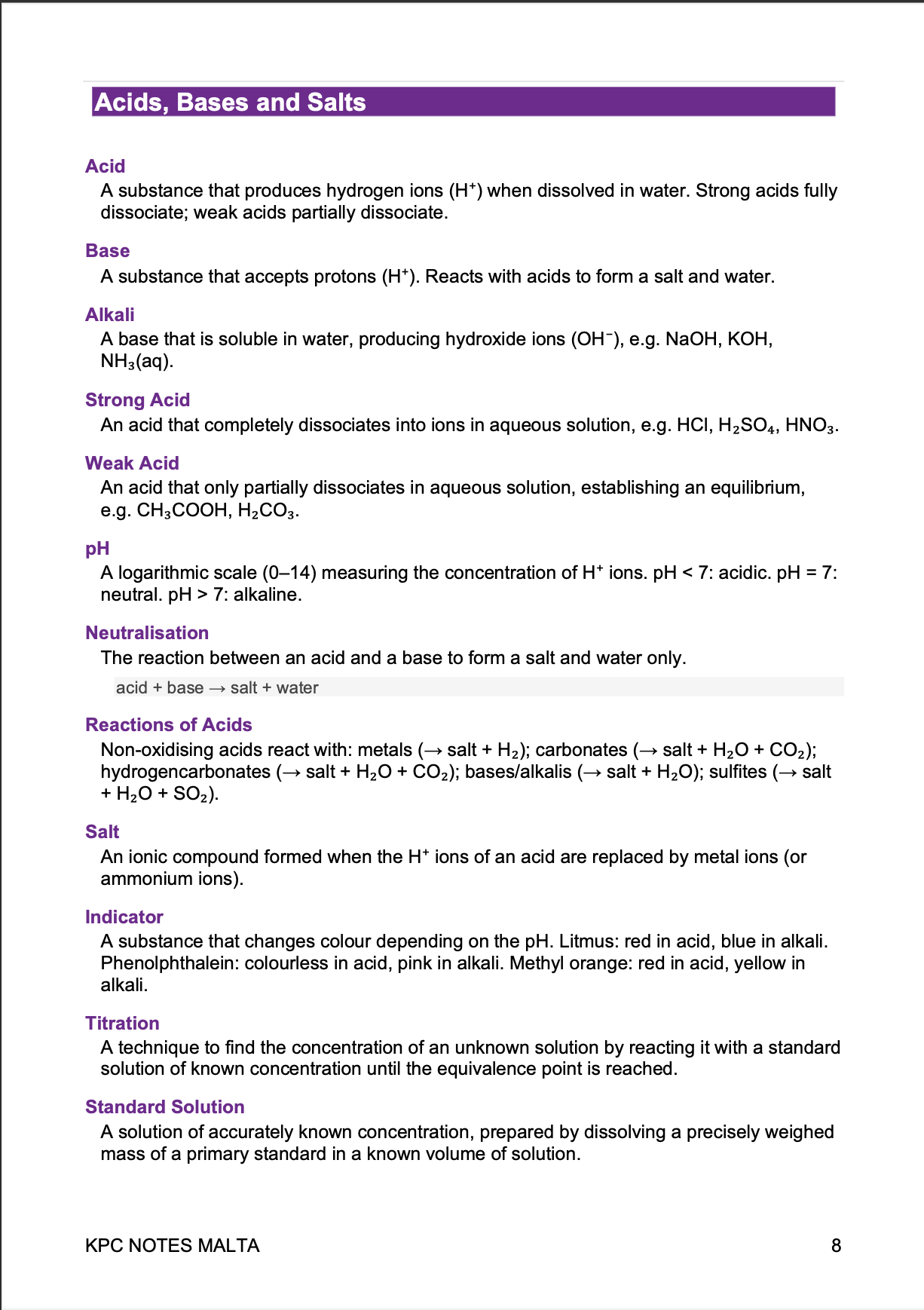 ⭐ O-Level Chemistry | Quick Review Booklet