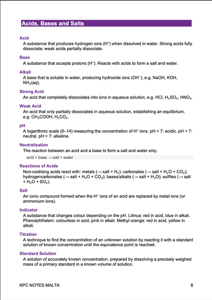 ⭐ O-Level Chemistry | Quick Review Booklet