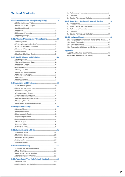 O-Level Physical Education Notes