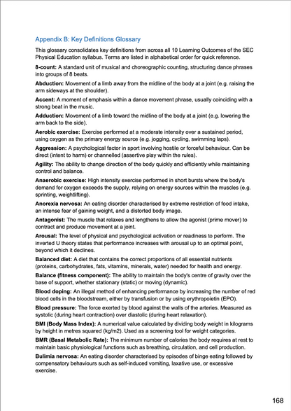 O-Level Physical Education Notes