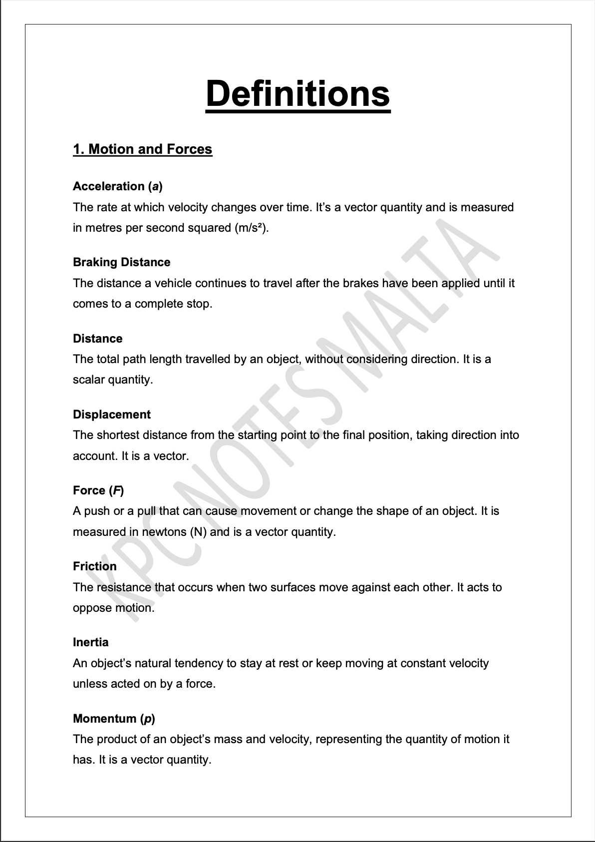 ⭐ O-Level Physics | Quick Review Booklet