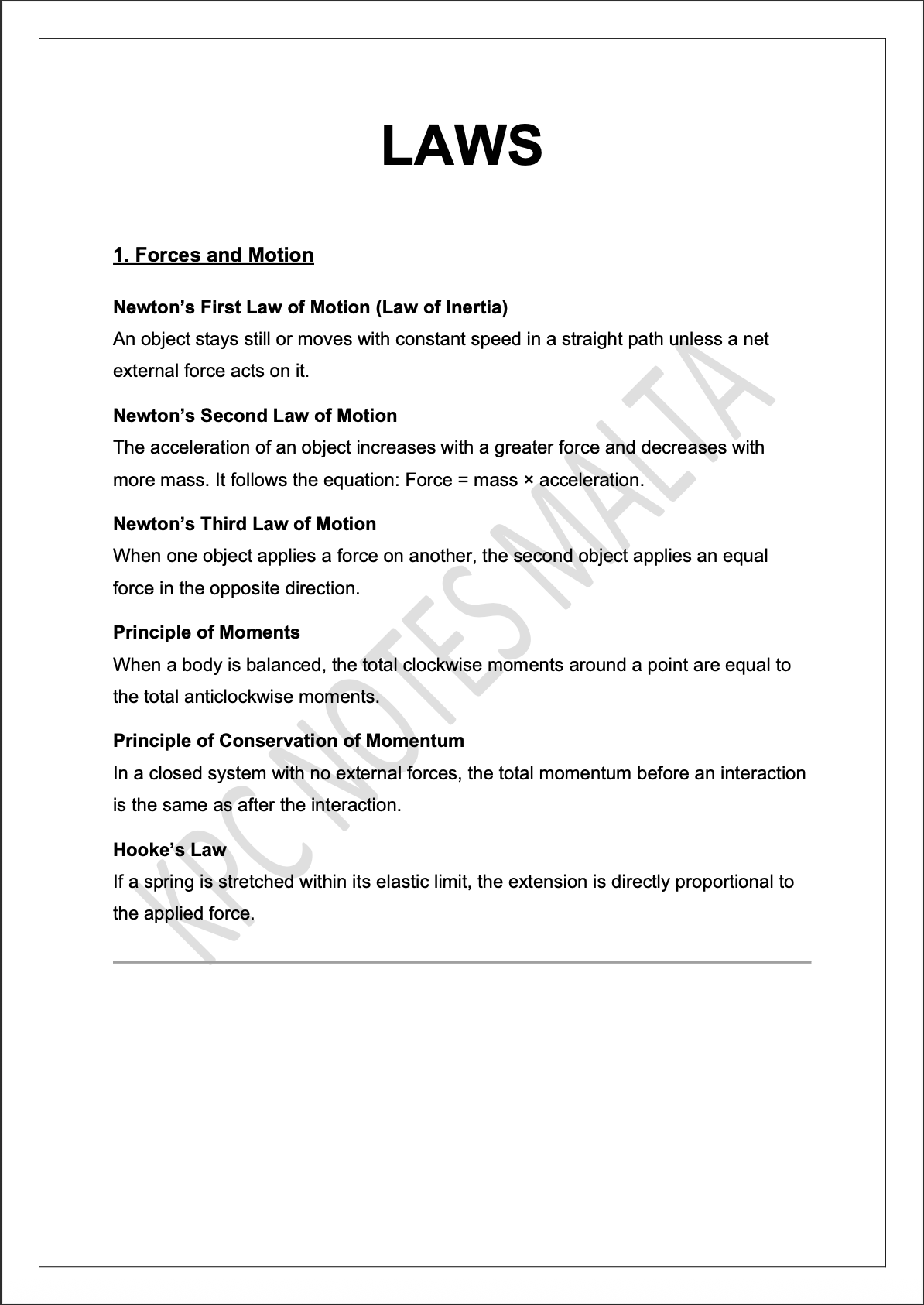⭐ O-Level Physics | Quick Review Booklet