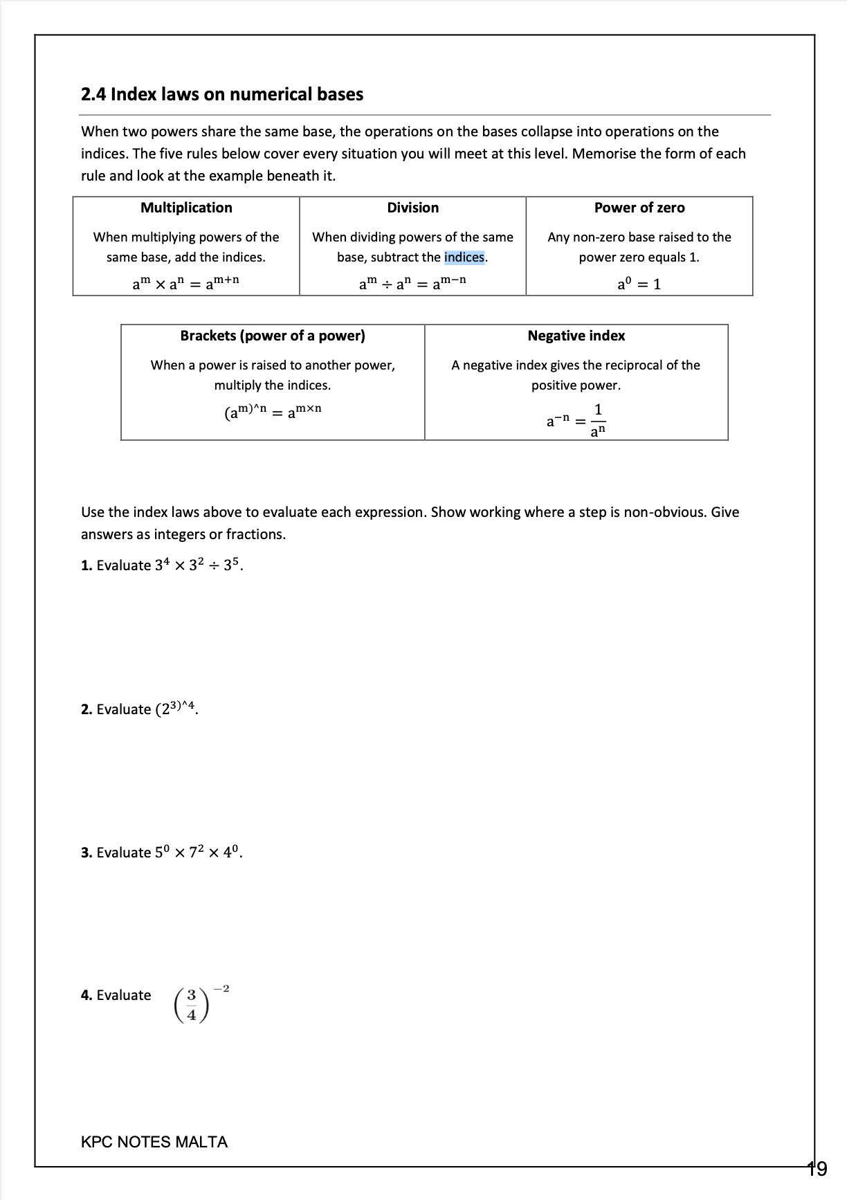 Year 9 | Mathematics Revision Notes & Workbook