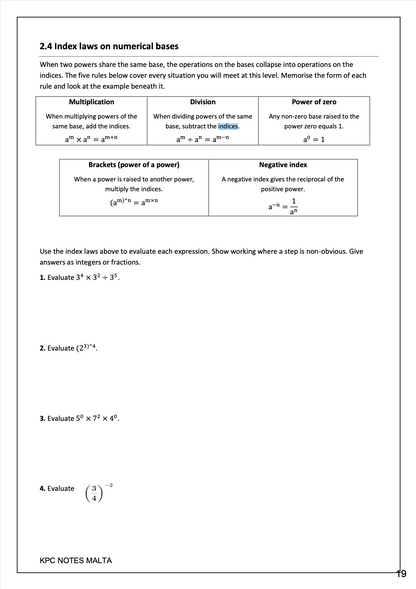 Year 9 | Mathematics Revision Notes & Workbook