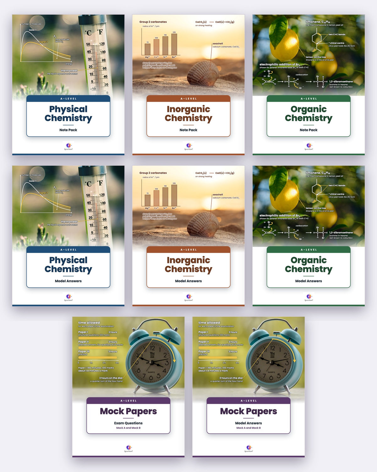 A-Level Chemistry Full Syllabus Pack by KPC Notes Malta: Note Packs, Model Answers and Mock Papers