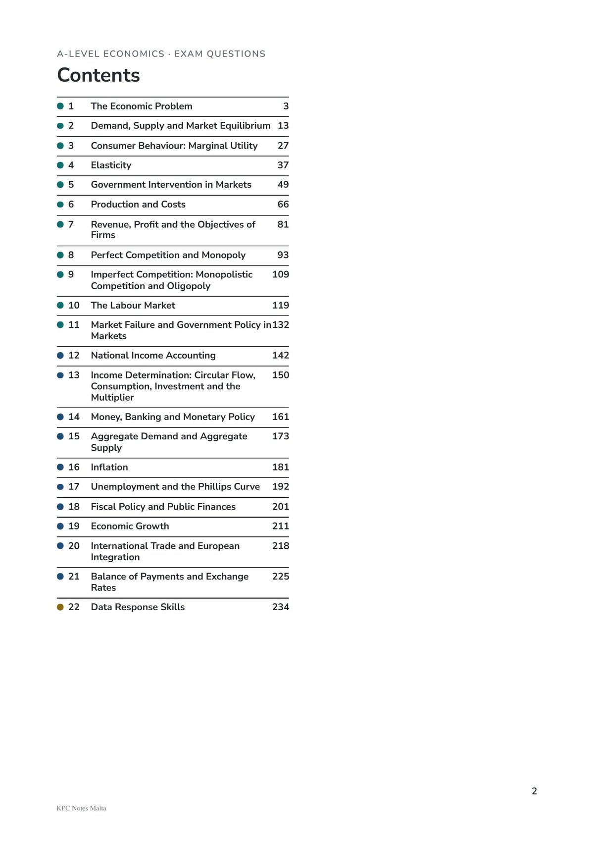 Exam Questions: contents, questions for every chapter (page 2)