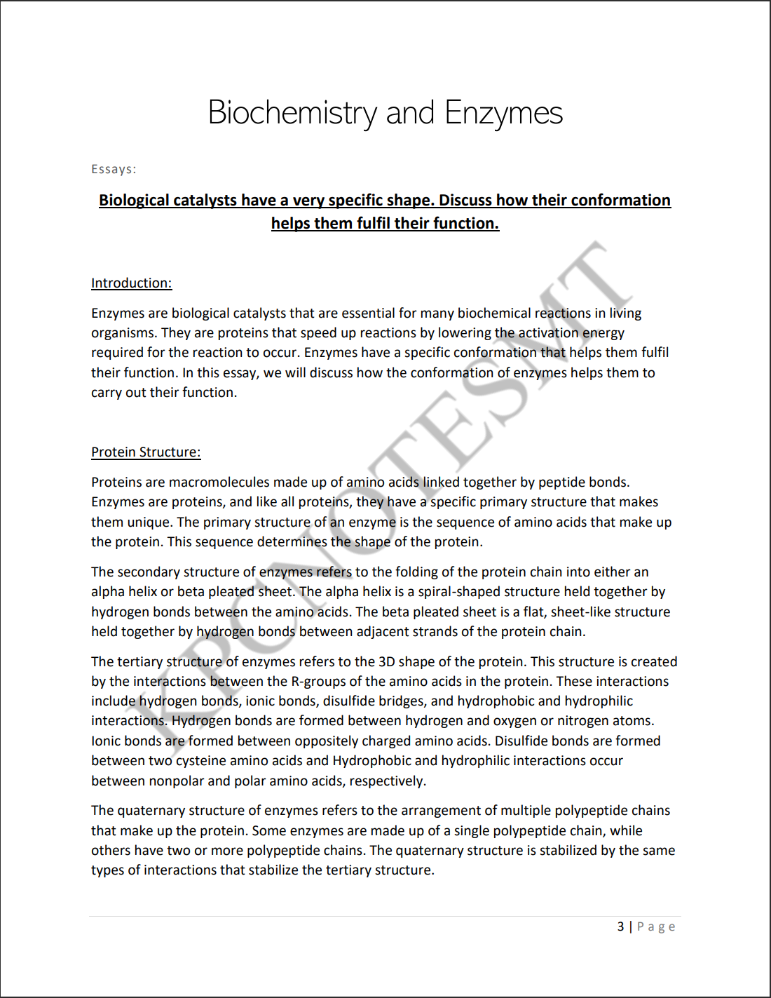 Biology A-Level Model essays