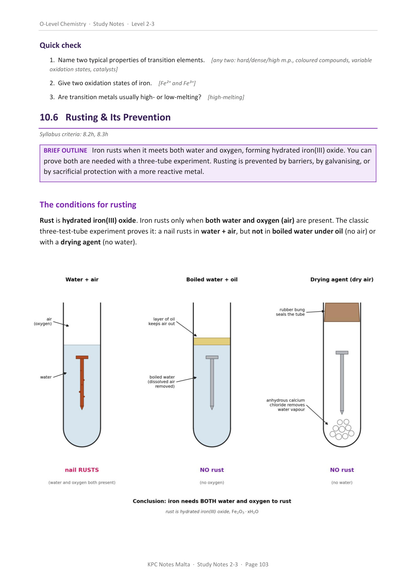 ⭐ O-Level Chemistry | Note pack