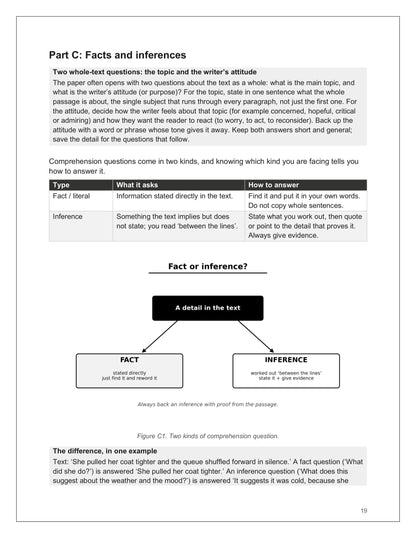 Reading & Language: facts and inferences, with a worked example (page 19)