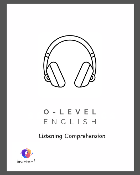 KPC Notes O-Level English: Listening Comprehension workbook cover