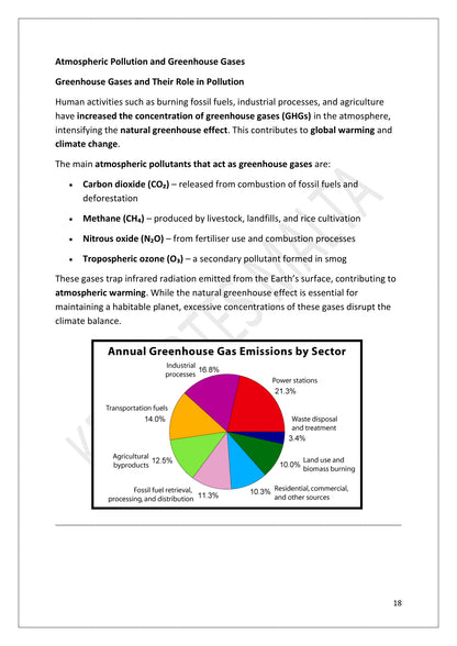 The Atmosphere and Air Pollution: greenhouse gases and emissions by sector (page 18)