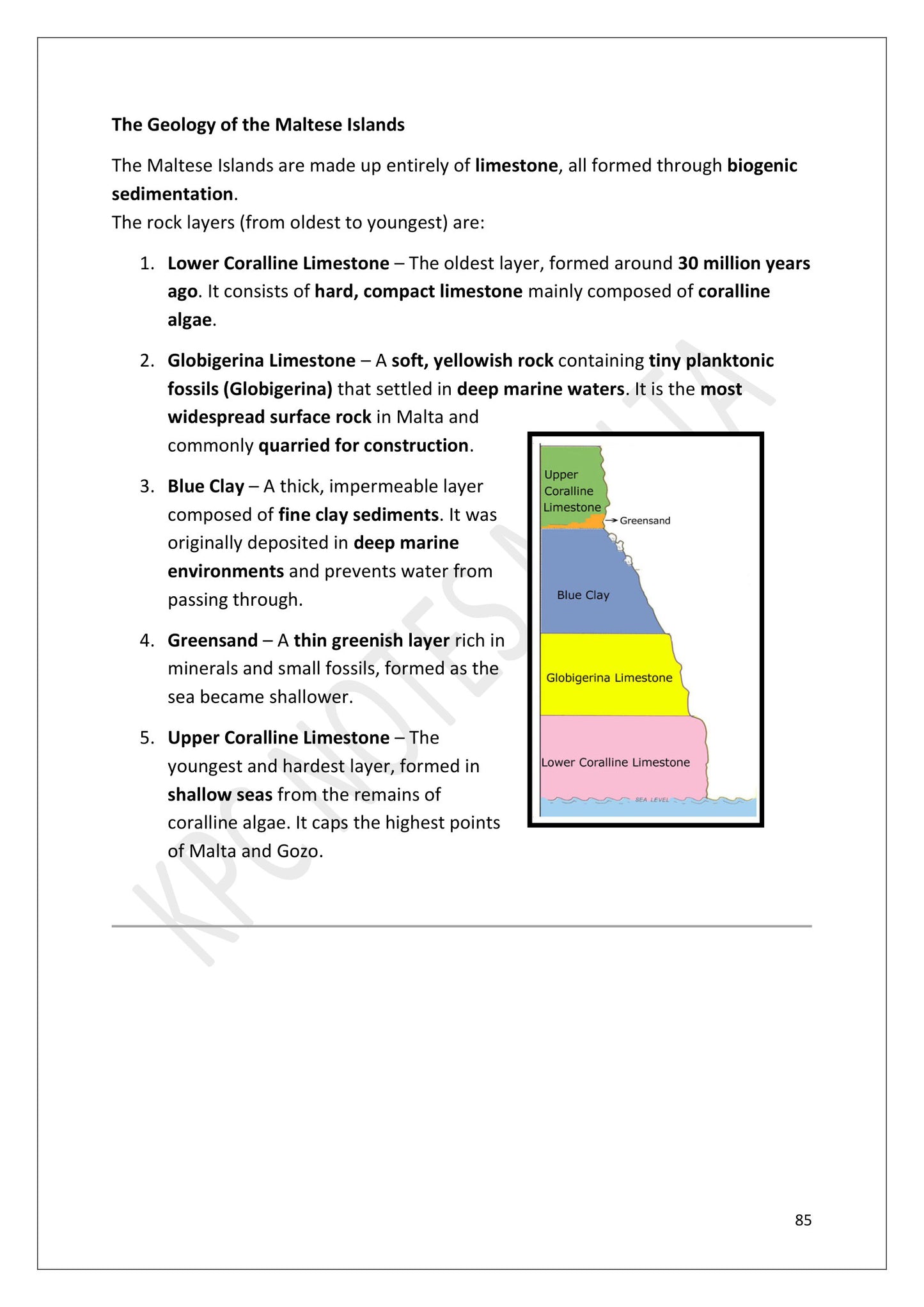 Earth and Management of Resources: the geology of the Maltese Islands (page 85)