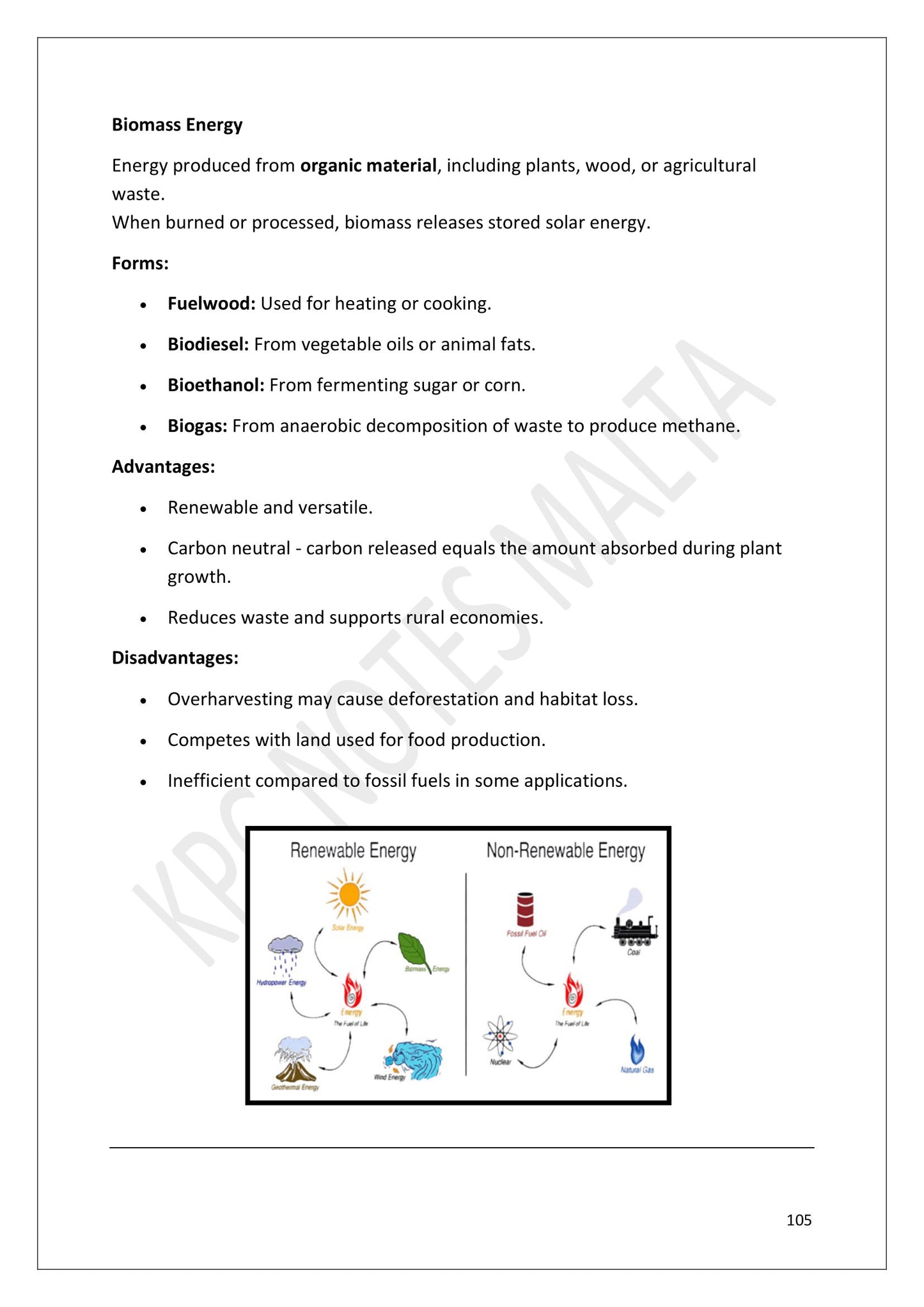 Earth and Management of Resources: biomass energy, forms and trade-offs (page 105)