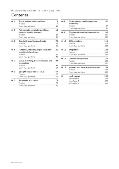 Exam Questions: contents, practice and exam-style questions for every chapter and three mock papers (page 2)