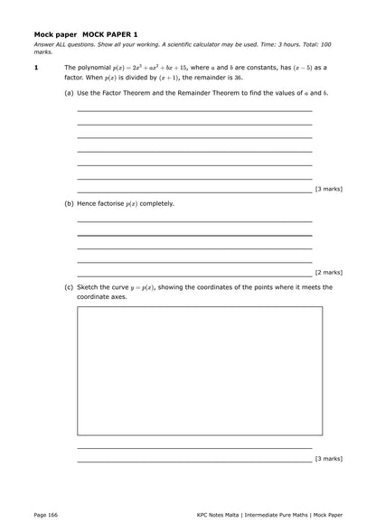 Exam Questions: the first page of Mock Paper 1 (page 166)