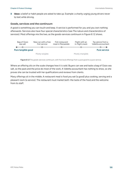 Intermediate Marketing, Note Pack: the goods-services continuum (page 98)