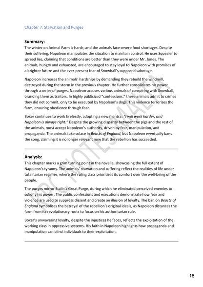Chapter Summaries: Chapter 7, starvation and the purges (page 18)