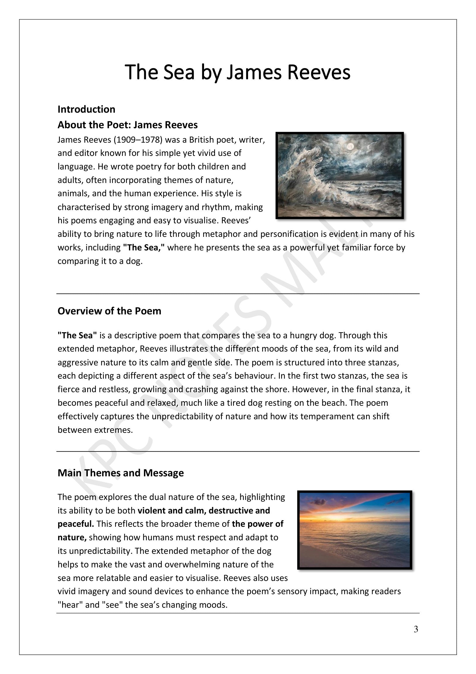 The Sea: context and background on James Reeves (page 3)