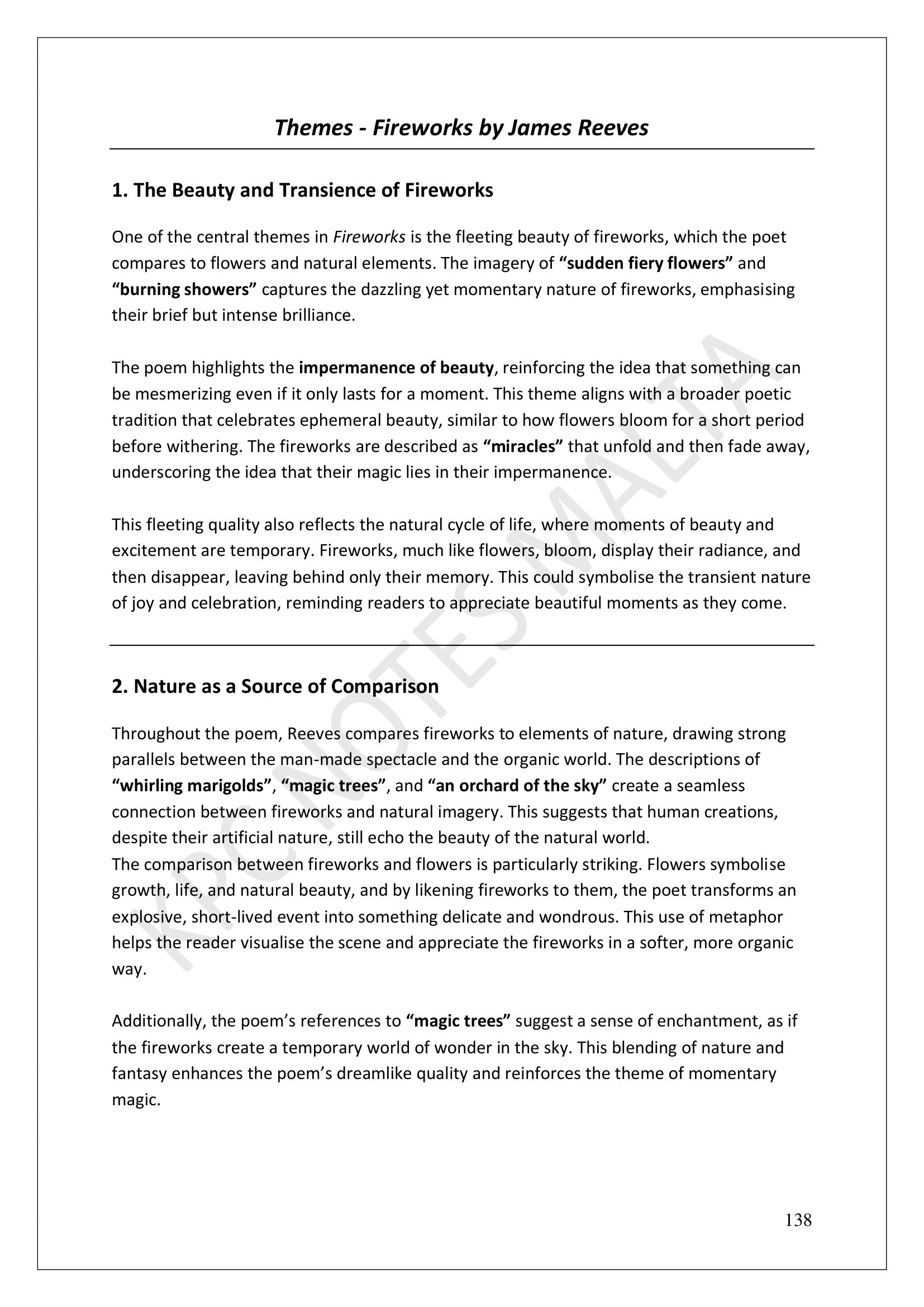 Fireworks: themes, beauty and transience (page 138)