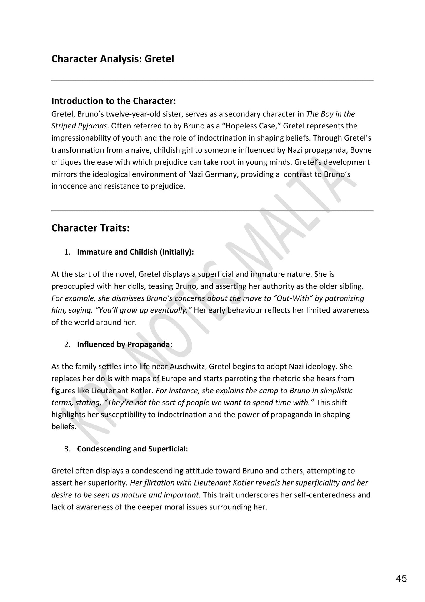 Character Analysis: Gretel and the pull of indoctrination (page 45)