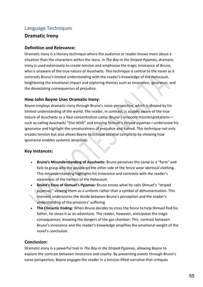 Language Techniques: dramatic irony and how Boyne uses it (page 55)