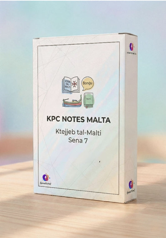 Gwida Kompluta tal-Malti għas-Seba' Sena minn KPC Notes Malta, ktieb stampat u rilegat