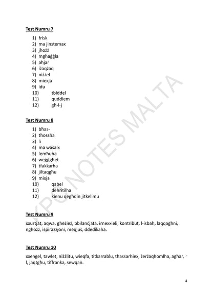 Tweġibiet: eżerċizzji 7 sa 10 (paġna 4)