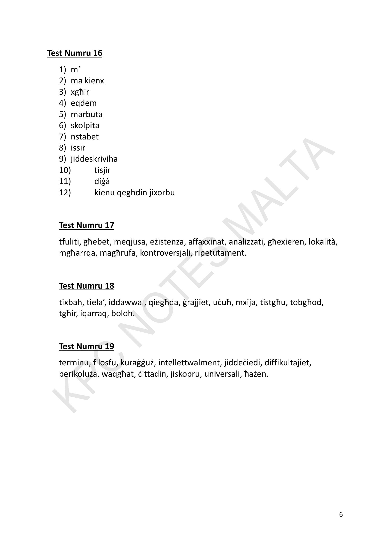 Tweġibiet: eżerċizzji 16 sa 19 (paġna 6)