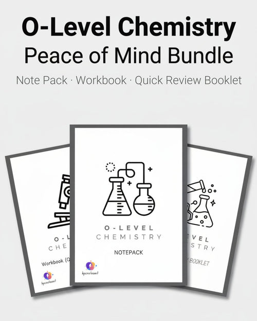 O-Level Chemistry Full Syllabus Bundle by KPC Notes Malta: Note Pack, Workbook and Quick Review Booklet