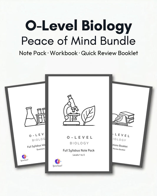 O-Level Biology Full Syllabus Bundle by KPC Notes Malta: Note Pack, Workbook and Quick Review Booklet
