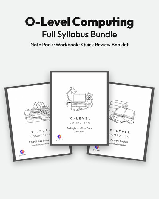O-Level Computing Full Syllabus Bundle by KPC Notes Malta: Note Pack, Workbook and Quick Review Booklet