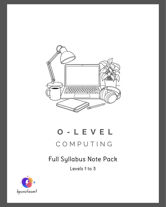 O-Level Computing Full Syllabus Note Pack by KPC Notes Malta
