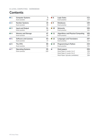 Workbook: contents, practice for every chapter plus three mock papers (page 2)
