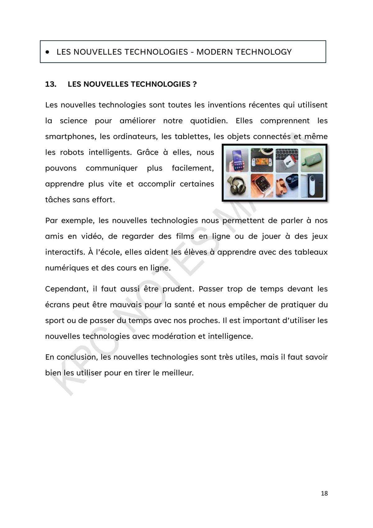 Modern Technology: Les nouvelles technologies, benefits and cautions (page 18)