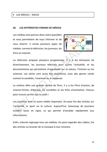 Media: Les medias, the different forms of media (page 26)
