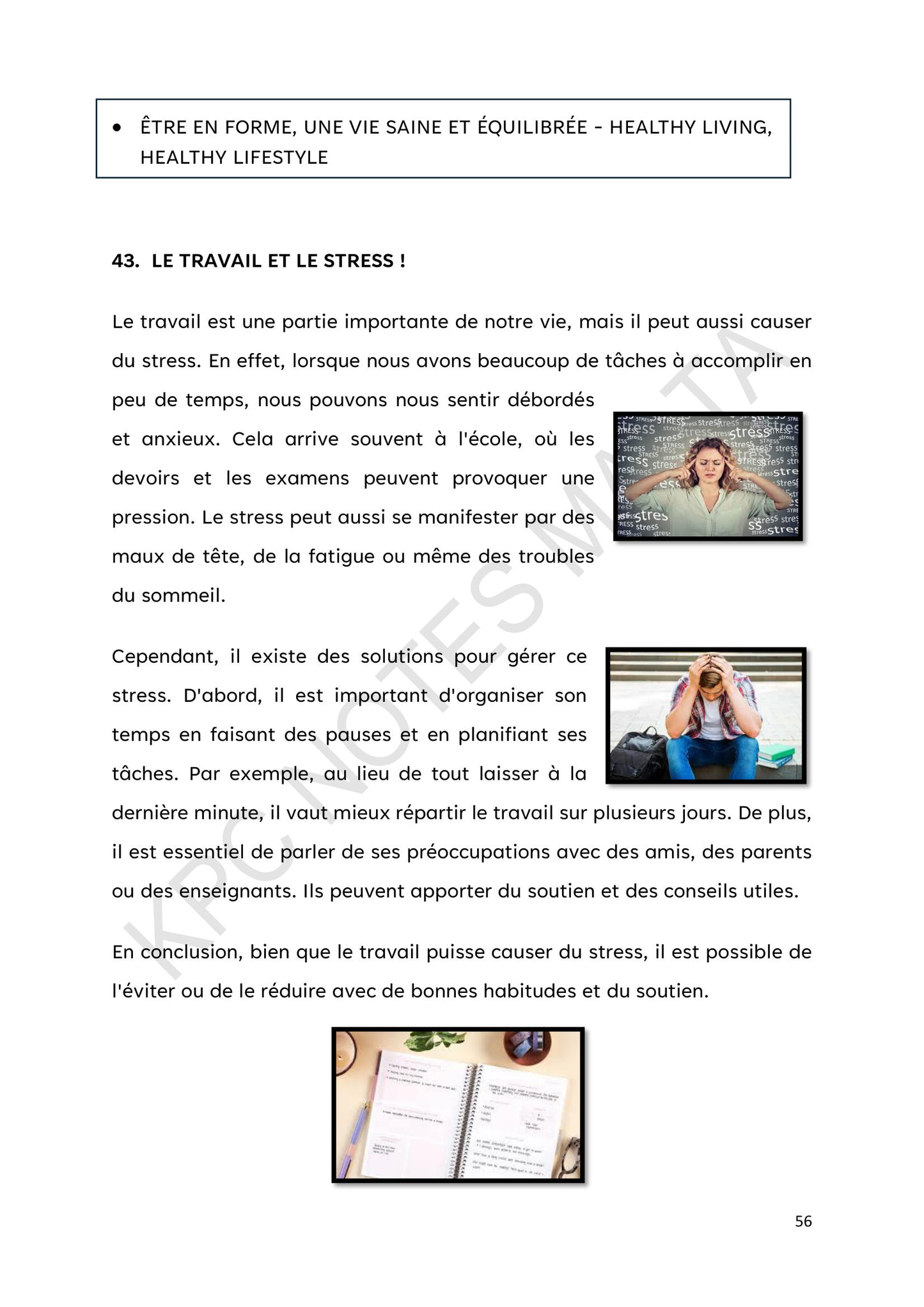 Healthy Living: work and stress, and how to manage it (page 56)