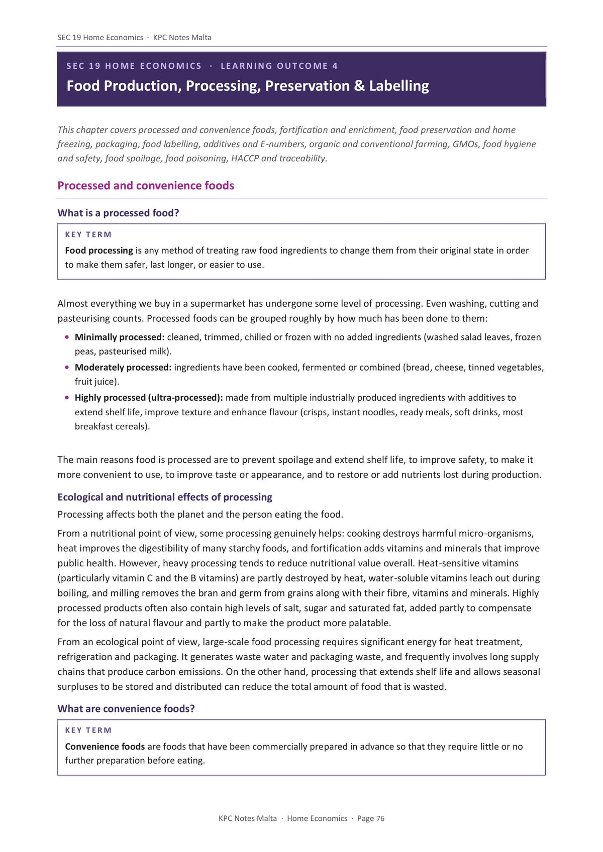 Food Production and Labelling: processing, preservation and what a label must say (page 76)