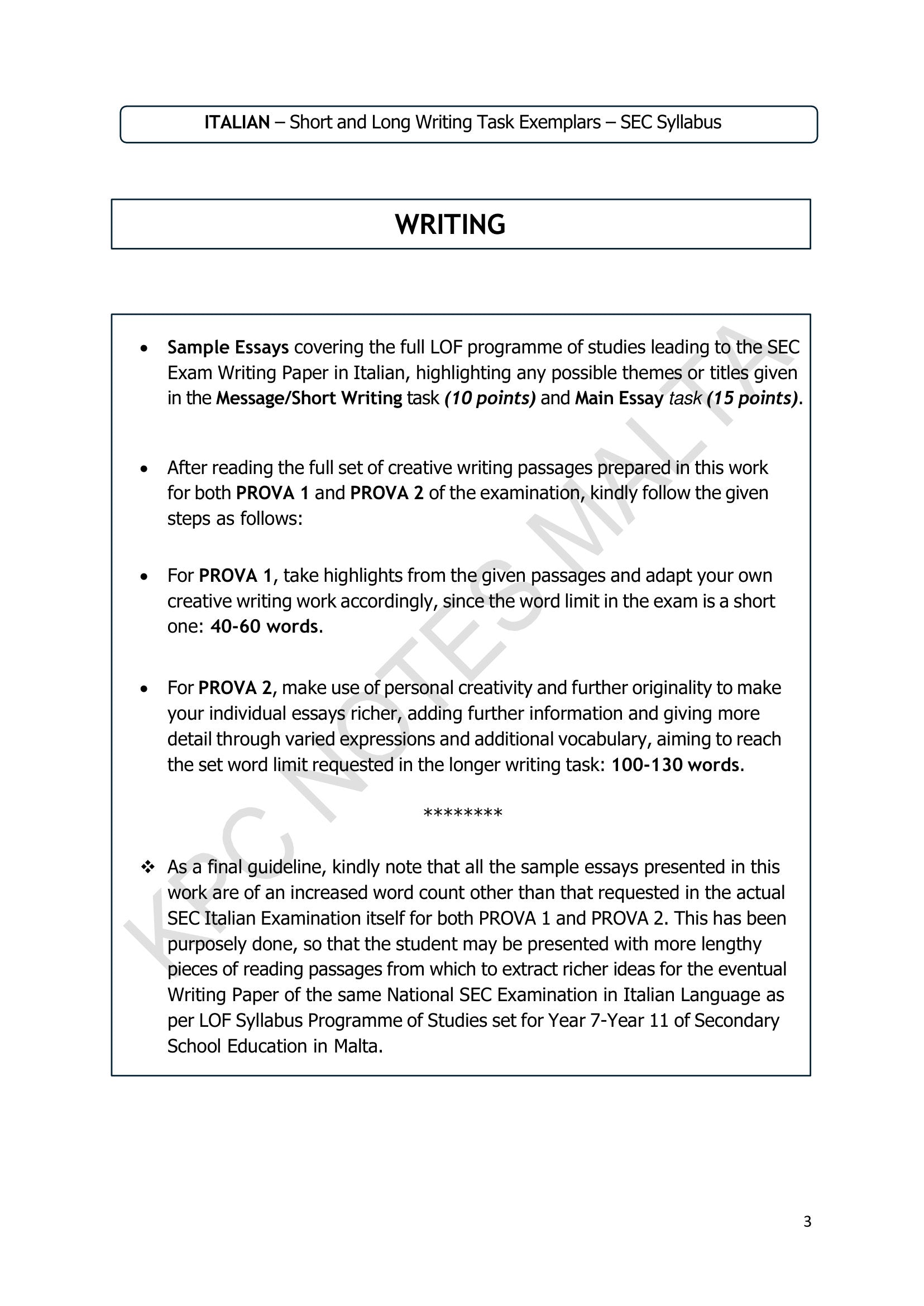 How to Use This Book: Prova 1 and Prova 2, and their word limits (page 3)