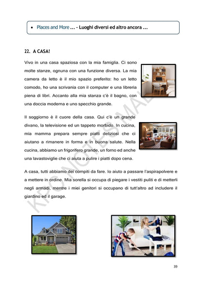 Places: A casa, describing the rooms of a house (page 39)